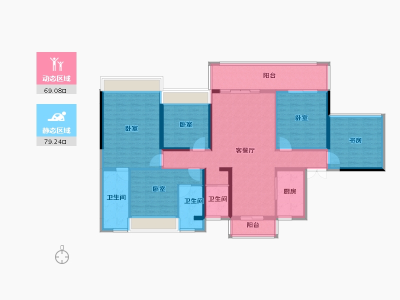 云南省-昭通市-中悦康养小镇公园尊府-132.55-户型库-动静分区