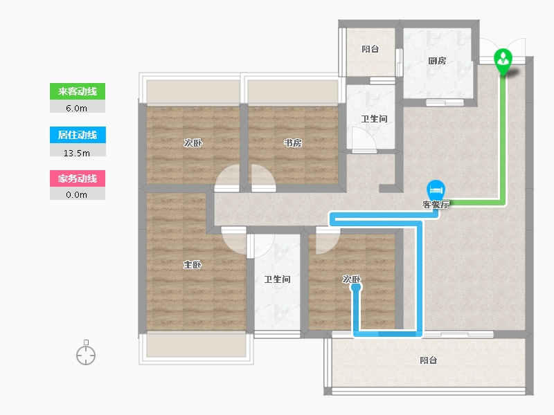 云南省-昭通市-镇雄晟锦鄉悦南湾-99.75-户型库-动静线