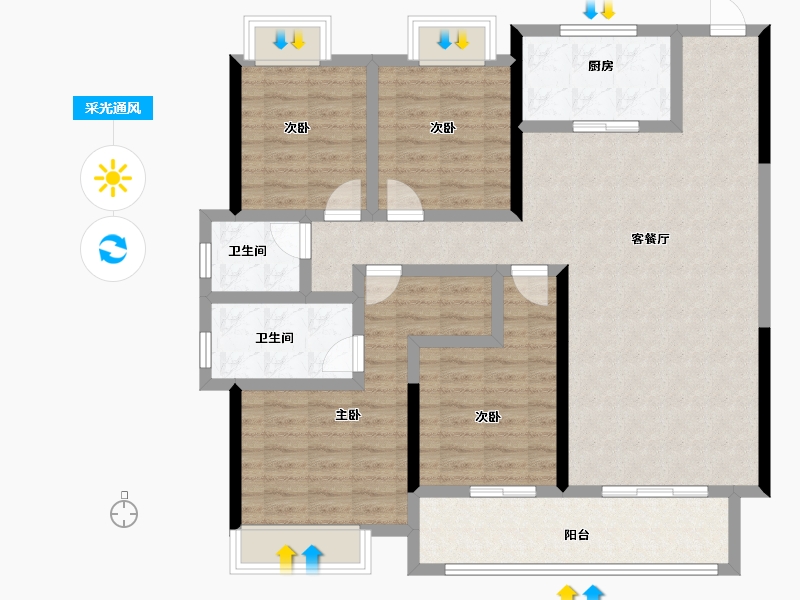 湖北省-武汉市-武汉二十四城-114.15-户型库-采光通风