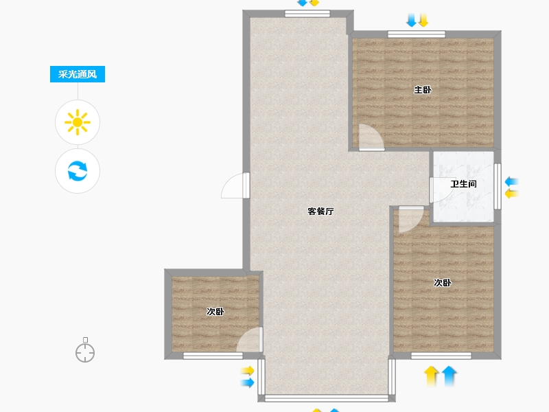 辽宁省-丹东市-蓝山溪谷-107.81-户型库-采光通风