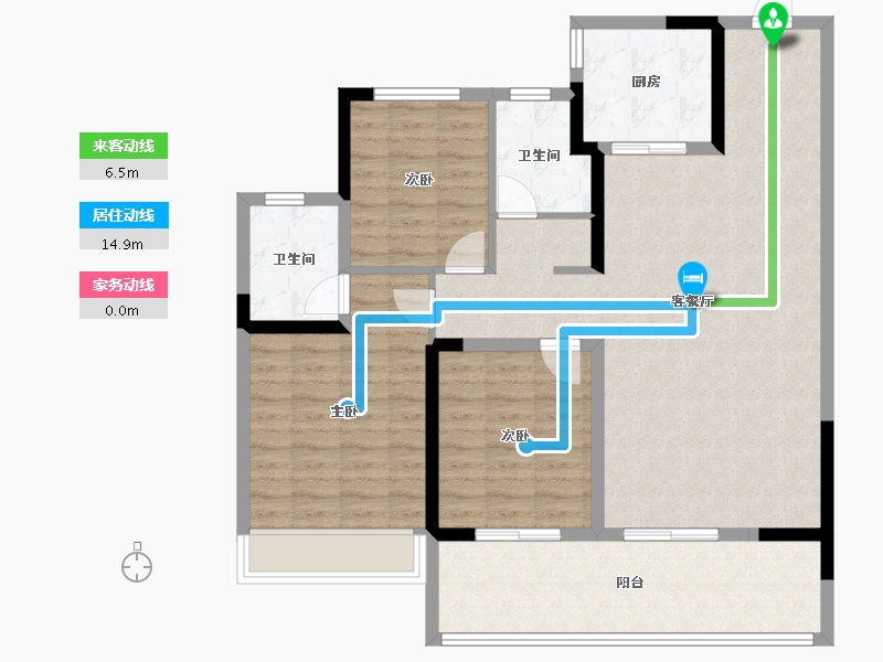 河南省-信阳市-半山学府-108.77-户型库-动静线