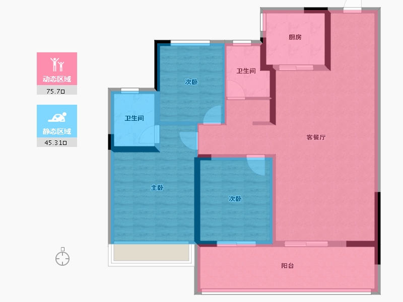 河南省-信阳市-半山学府-108.77-户型库-动静分区