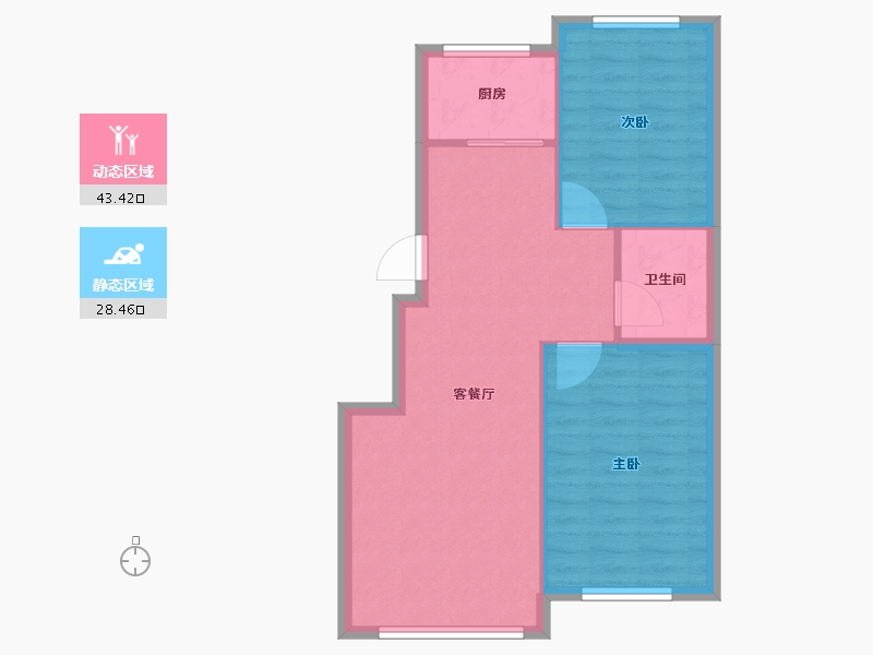 辽宁省-丹东市-蓝山溪谷-65.60-户型库-动静分区