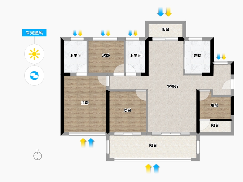 广东省-河源市-龙光城-97.08-户型库-采光通风