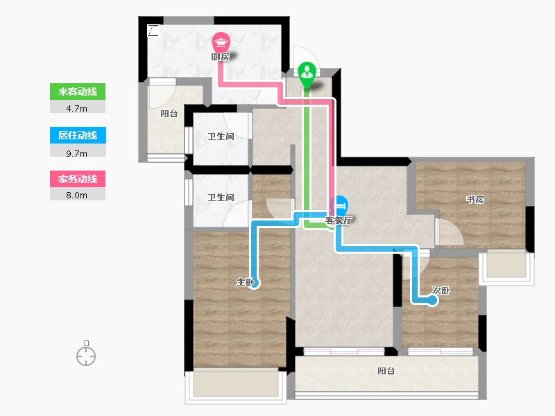 重庆-重庆市-金科南山-72.61-户型库-动静线