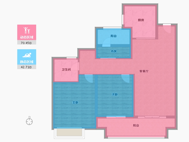 江苏省-苏州市-中梁海伦堡滨湖云璟-101.86-户型库-动静分区