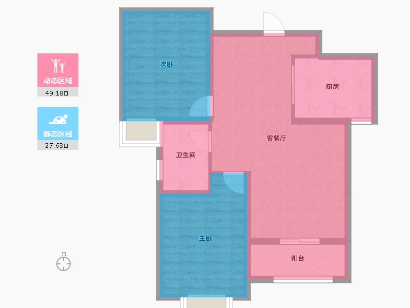 陕西省-咸阳市-城投时代-68.40-户型库-动静分区