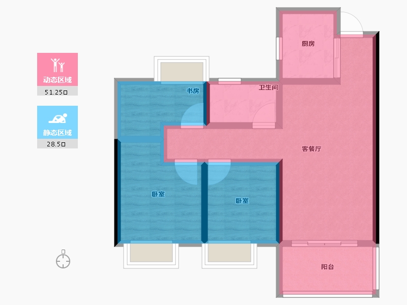 福建省-福州市-琅岐山语城-70.01-户型库-动静分区