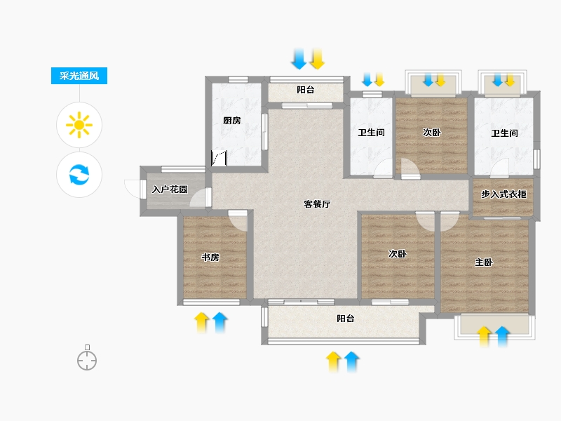 广东省-佛山市-绿城桂语兰庭-116.00-户型库-采光通风