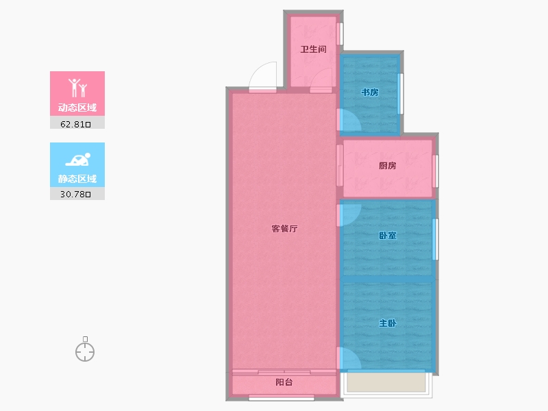 黑龙江省-哈尔滨市-中海文昌府-84.80-户型库-动静分区