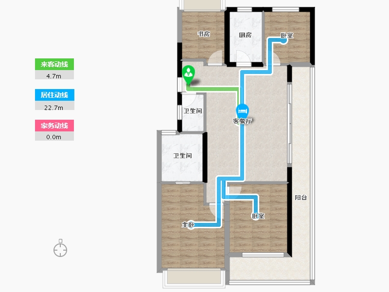 浙江省-杭州市-滨湖天地-100.80-户型库-动静线