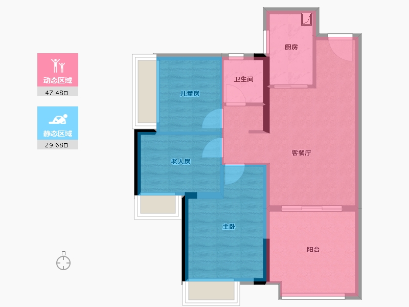 广东省-珠海市-海伦堡玖悦云府-68.80-户型库-动静分区