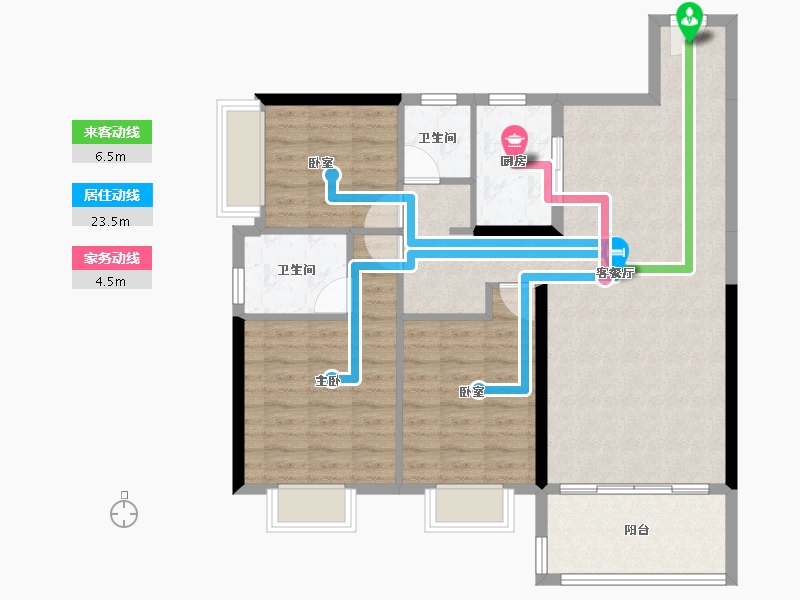 广西壮族自治区-贵港市-盛世悦城-94.04-户型库-动静线