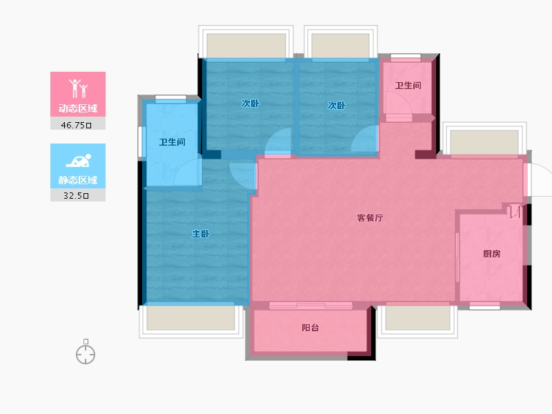 广东省-珠海市-南光泊岸花园-71.20-户型库-动静分区