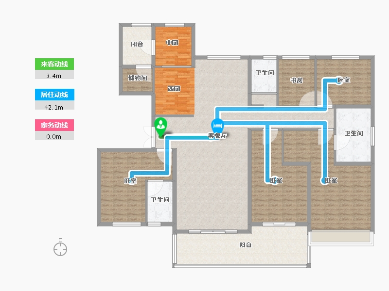 河南省-郑州市-碧桂园双湖城-216.00-户型库-动静线