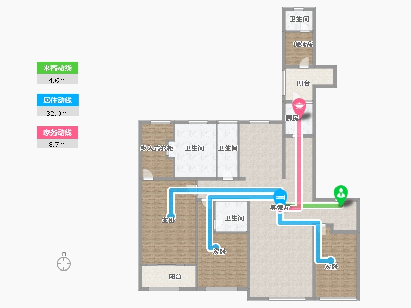 上海-上海市-滨江凯旋门-226.29-户型库-动静线