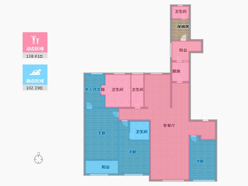 上海-上海市-滨江凯旋门-226.29-户型库-动静分区