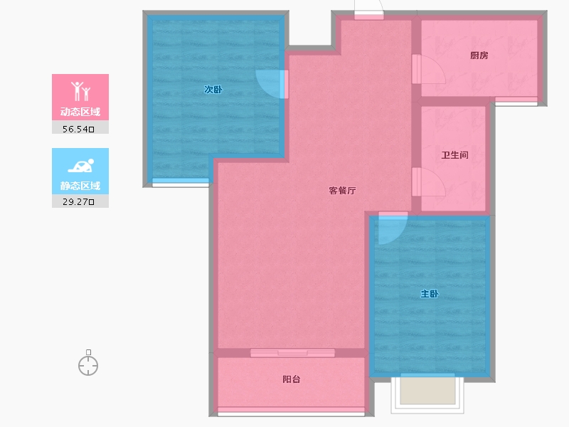 陕西省-咸阳市-城投时代-76.45-户型库-动静分区