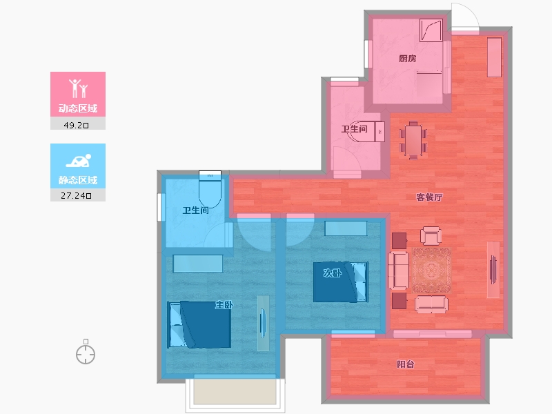 广西壮族自治区-南宁市-龙光玖誉城-66.28-户型库-动静分区