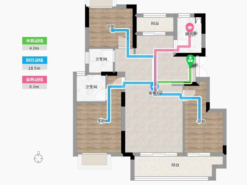 重庆-重庆市-联发龙洲湾1号-83.00-户型库-动静线