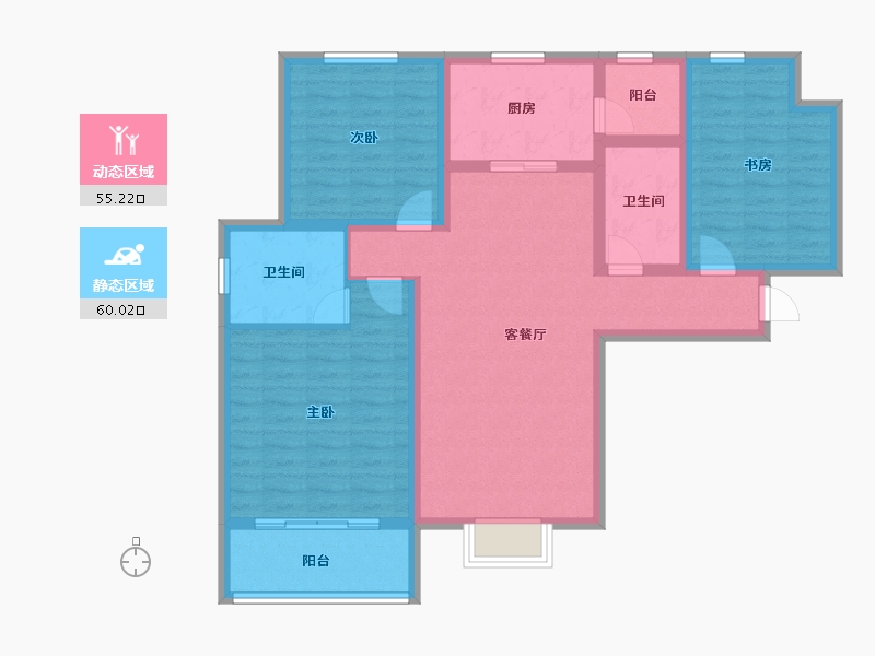 陕西省-咸阳市-沣馨苑-102.60-户型库-动静分区