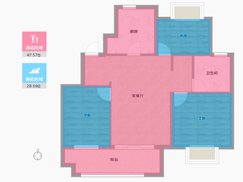 上海-上海市-保利玲玥公馆-67.55-户型库-动静分区