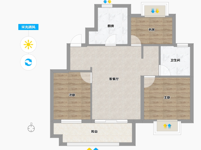 上海-上海市-保利玲玥公馆-67.55-户型库-采光通风