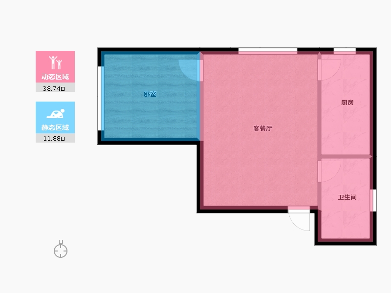 黑龙江省-哈尔滨市-新松·未来ONE-45.60-户型库-动静分区