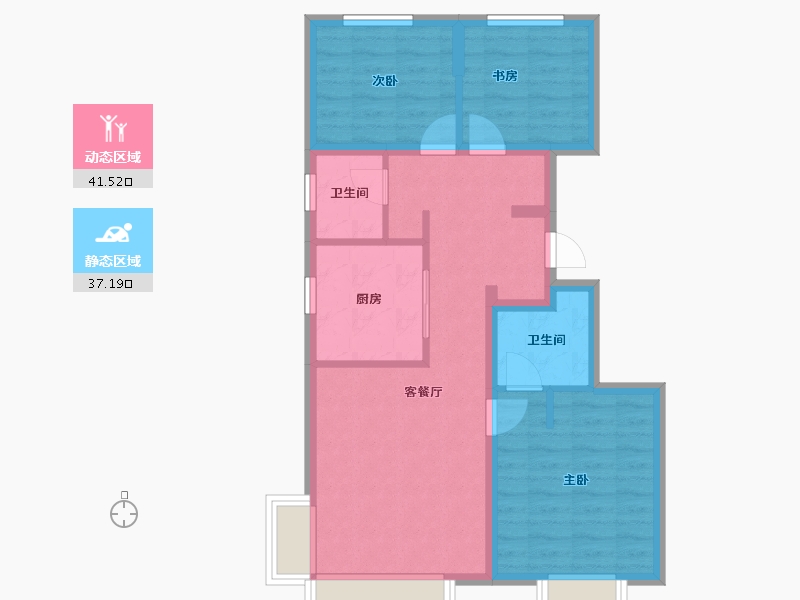 北京-北京市-亦庄金悦郡-69.73-户型库-动静分区