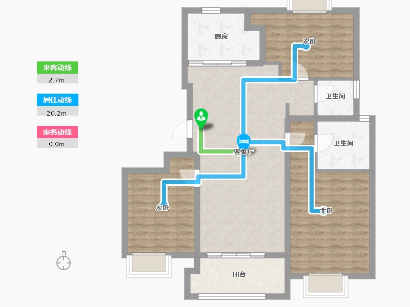 上海-上海市-融创未来金融城-95.68-户型库-动静线