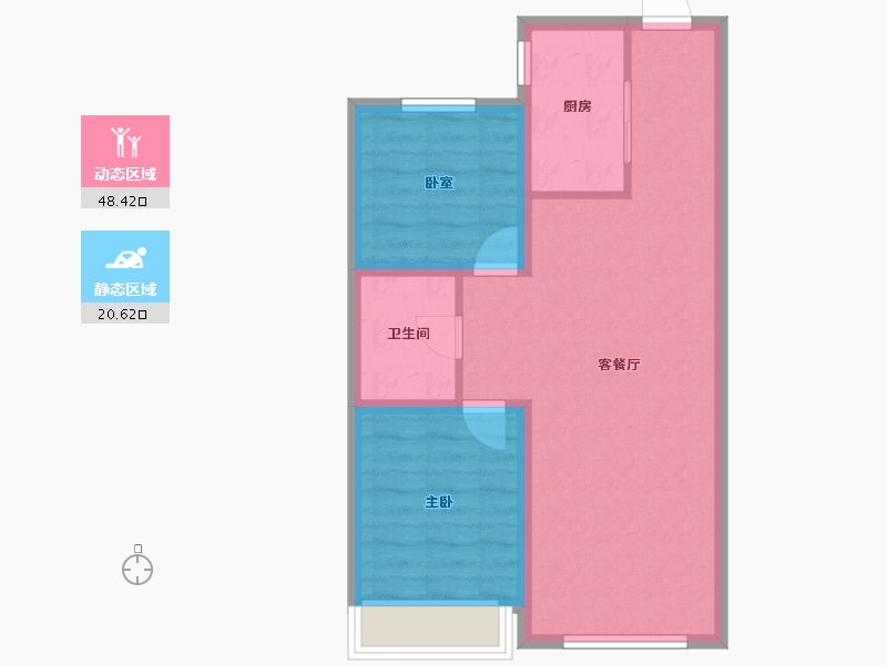 黑龙江省-哈尔滨市-金地峯范-61.86-户型库-动静分区