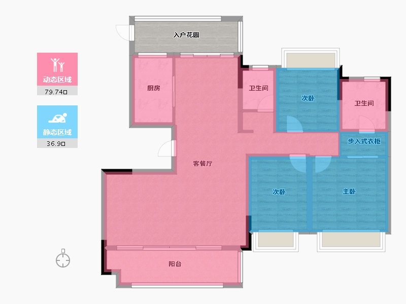 河南省-信阳市-半山学府-113.26-户型库-动静分区