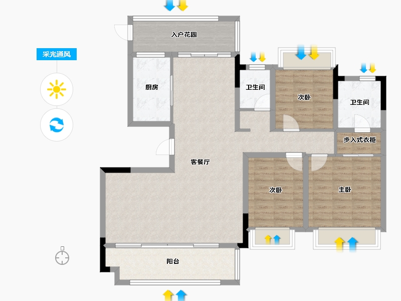 河南省-信阳市-半山学府-113.26-户型库-采光通风