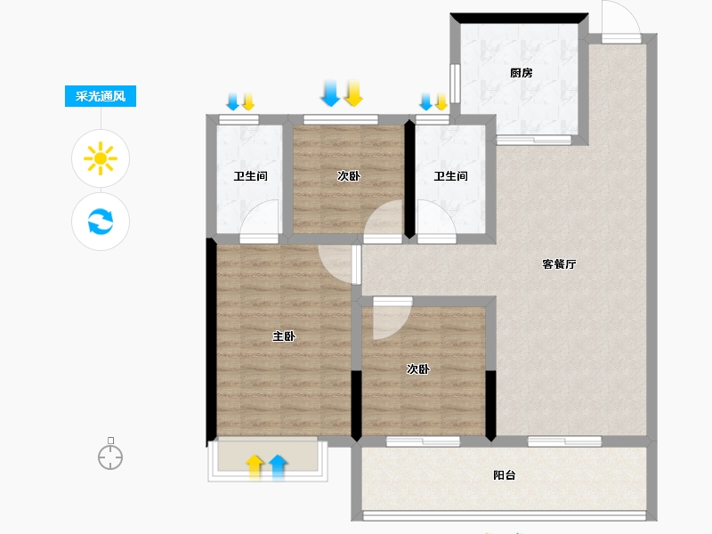 河北省-石家庄市-招商臻境-94.41-户型库-采光通风