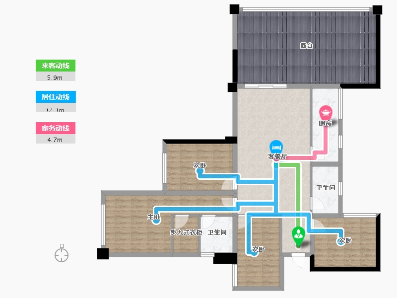 贵州省-六盘水市-城投·凤凰院景-134.59-户型库-动静线