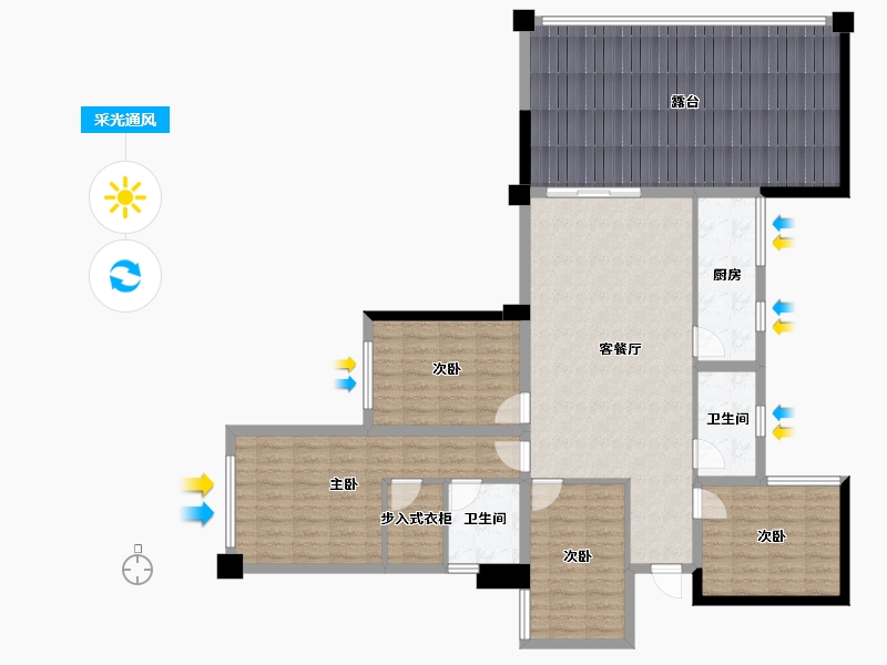 贵州省-六盘水市-城投·凤凰院景-134.59-户型库-采光通风