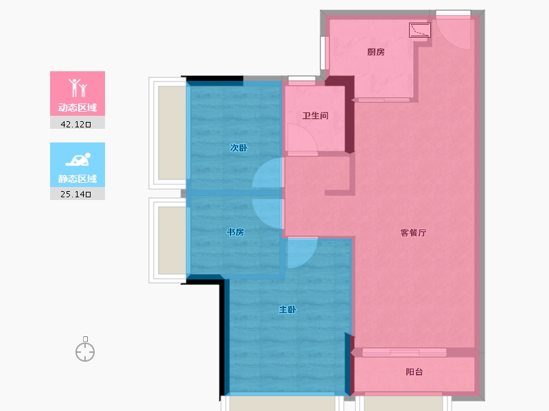 广东省-珠海市-南光泊岸花园-60.00-户型库-动静分区