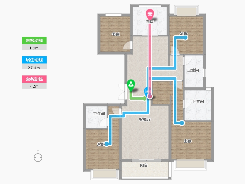 上海-上海市-融创徐汇滨江壹号-143.20-户型库-动静线