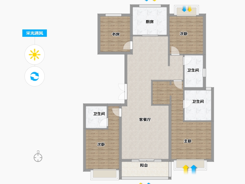 上海-上海市-融创徐汇滨江壹号-143.20-户型库-采光通风