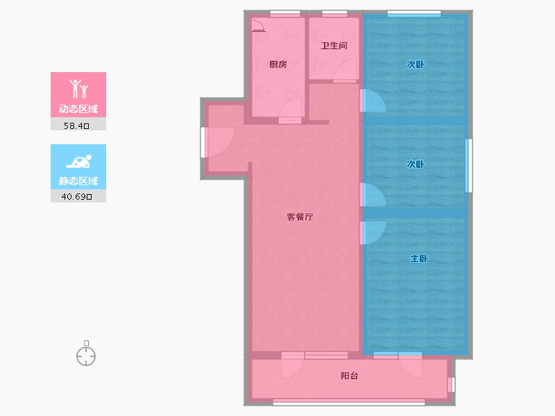 山东省-潍坊市-金大地天泰城-88.00-户型库-动静分区