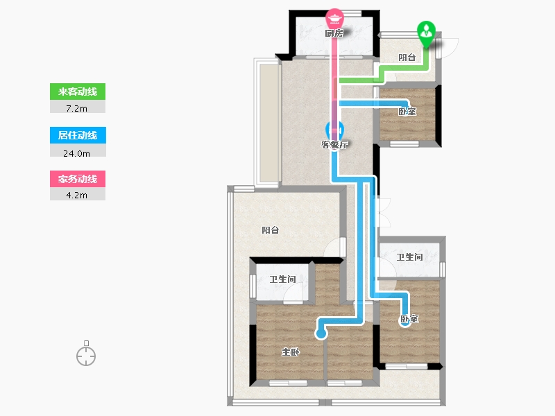 浙江省-杭州市-滨湖天地-86.40-户型库-动静线