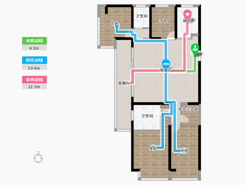 河南省-郑州市-美盛金水印-132.96-户型库-动静线