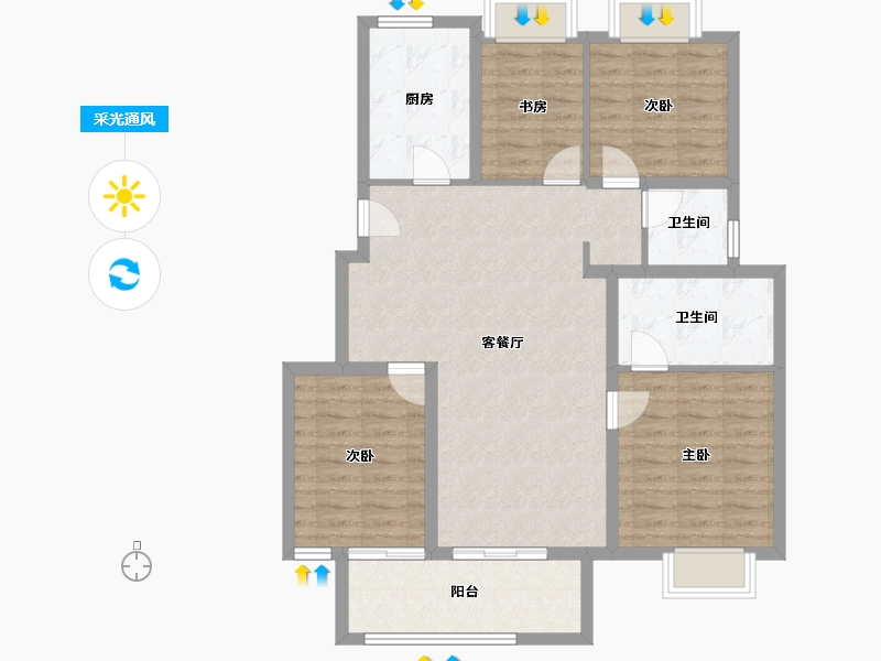 上海-上海市-大华锦绣四季二期-98.03-户型库-采光通风