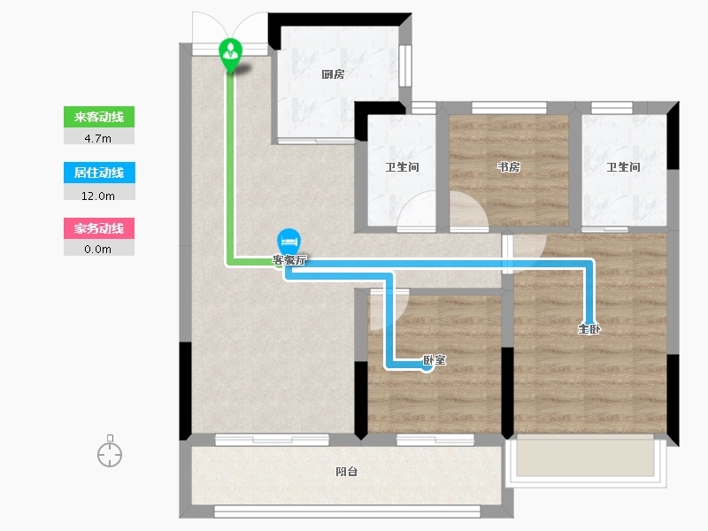 浙江省-杭州市-融悦天辰府-71.20-户型库-动静线