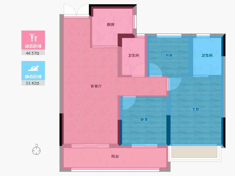 浙江省-杭州市-融悦天辰府-71.20-户型库-动静分区