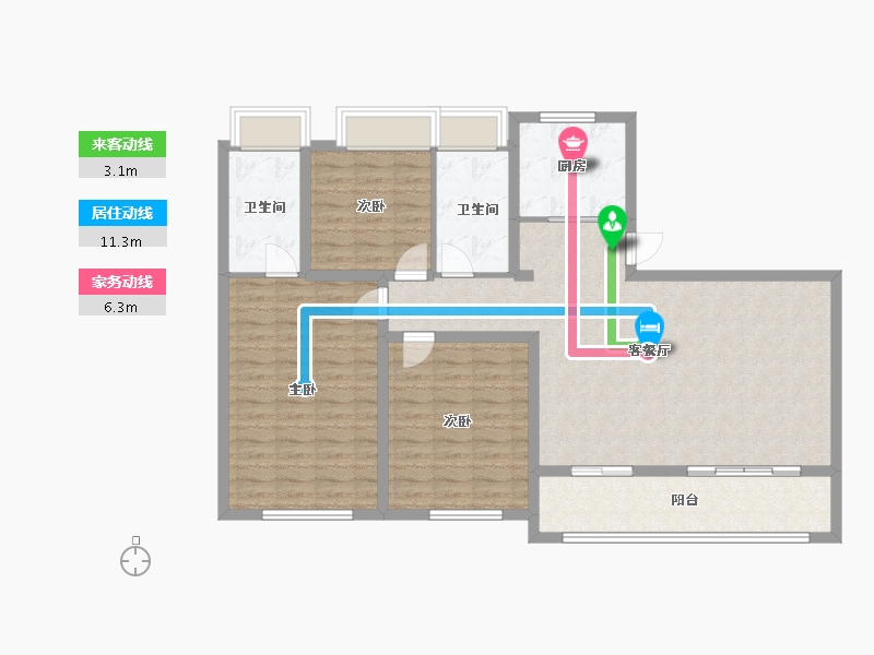 湖北省-武汉市-绿城金地凤起听澜-113.60-户型库-动静线