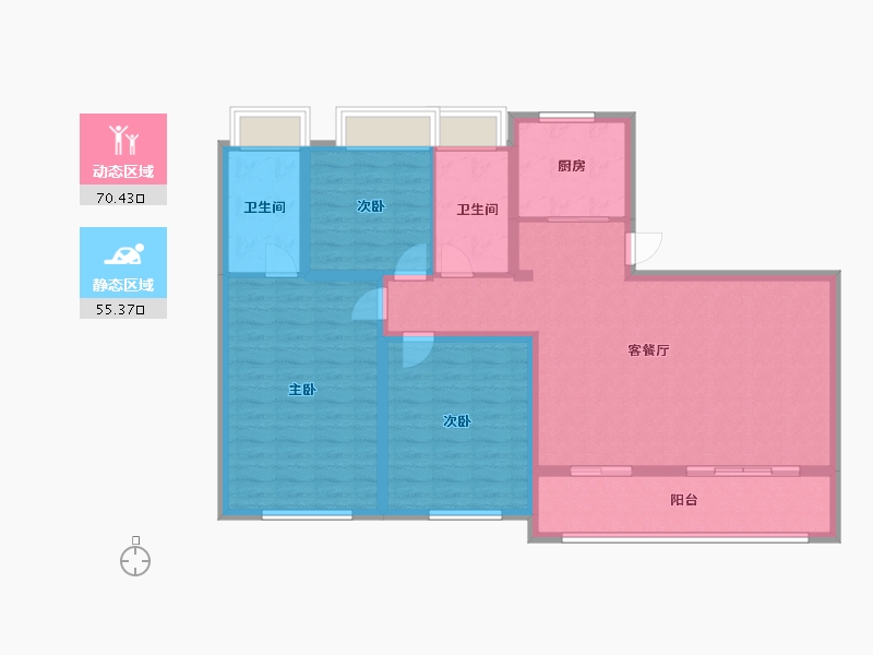 湖北省-武汉市-绿城金地凤起听澜-113.60-户型库-动静分区