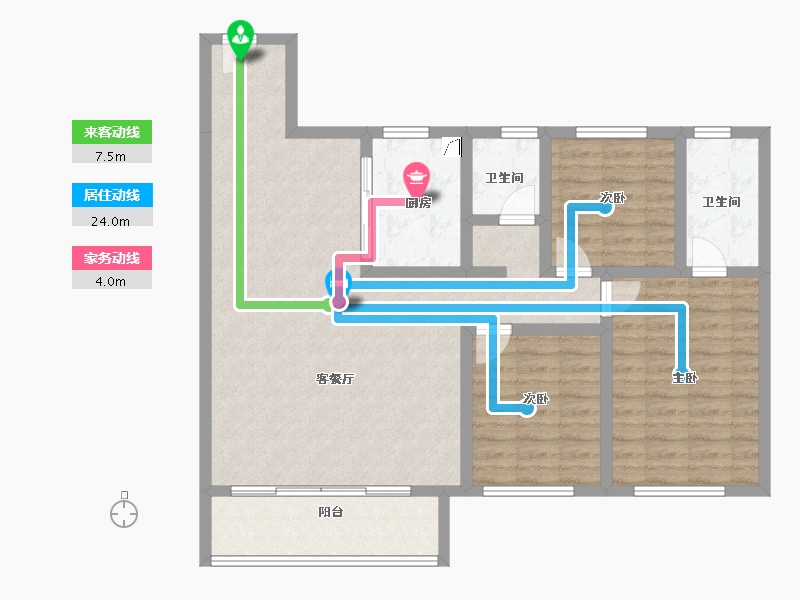 陕西省-西安市-龙湖星河紫云台-101.55-户型库-动静线