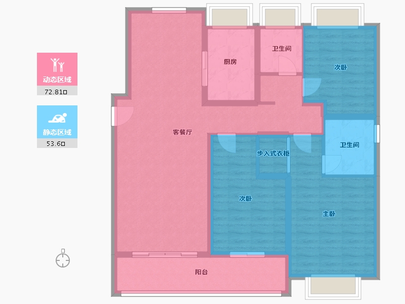 湖北省-武汉市-绿城金地凤起听澜-113.61-户型库-动静分区