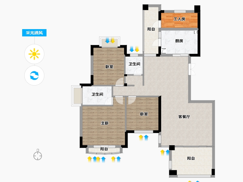 广东省-珠海市-海明湾-124.97-户型库-采光通风